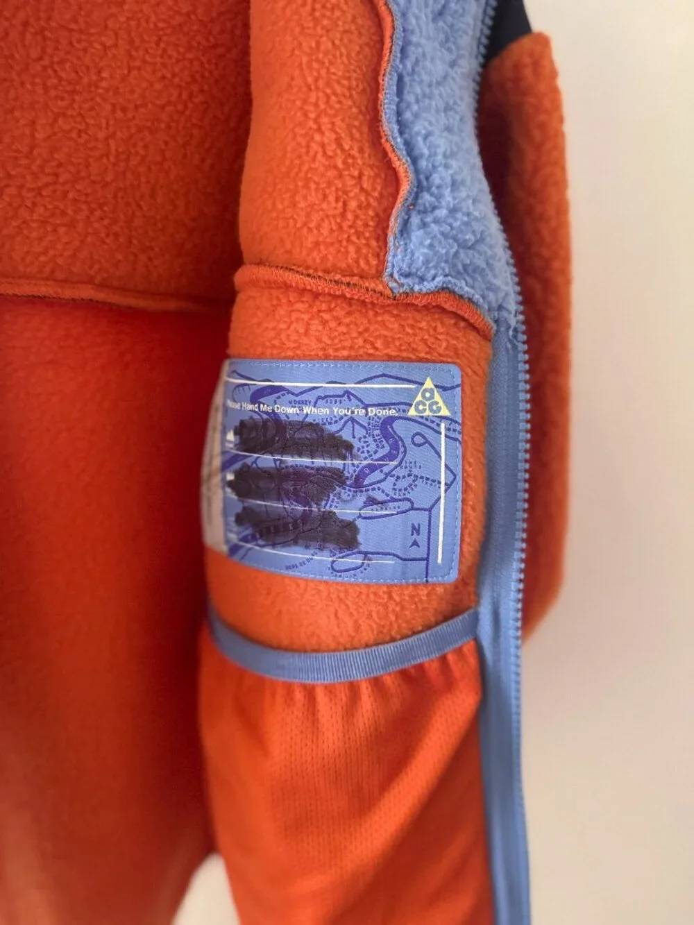 Nike ACG Kids Fleece Jacket Orange Navy Gorpcore Fall M